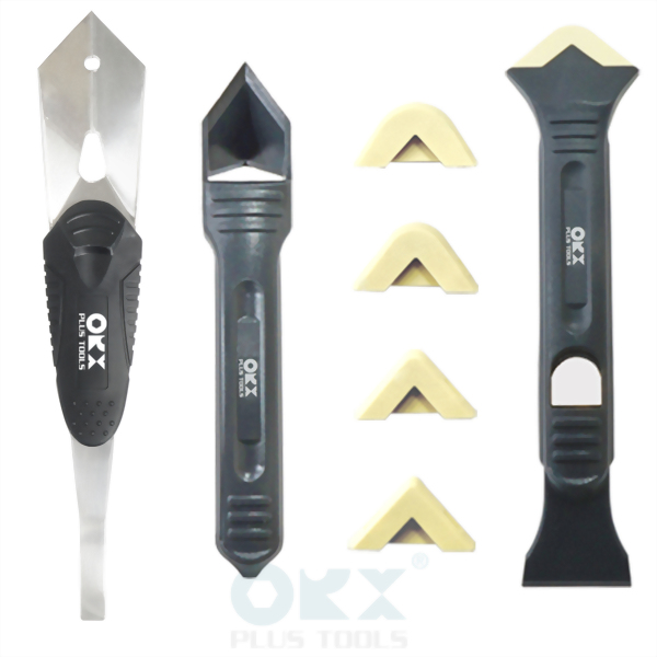 Silicone Trowel & Scraper Set With Stainless Blade