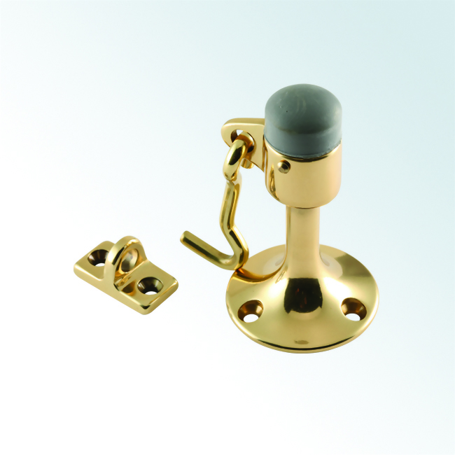 Solid Brass Wall Mount Door Stop And Holder