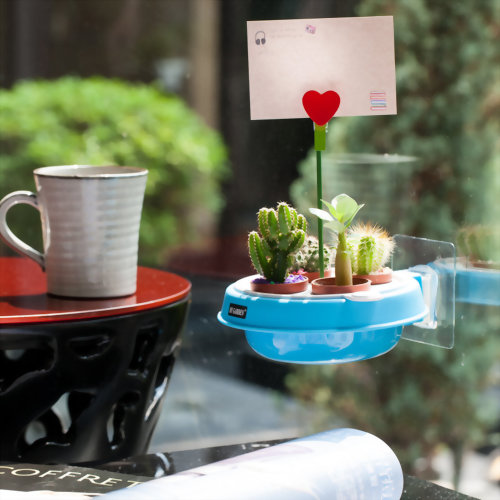 Reusable Adhesive Mount Mini Pot Holder- Four-hole succulent container