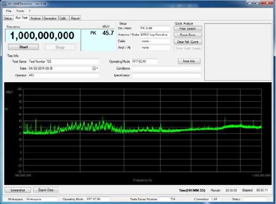 9KHz-1GHz EMI 接收機 測量畫面