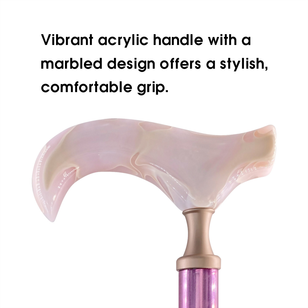Baroque carved folding leisure cane noble purple lightweight aluminum alloy
