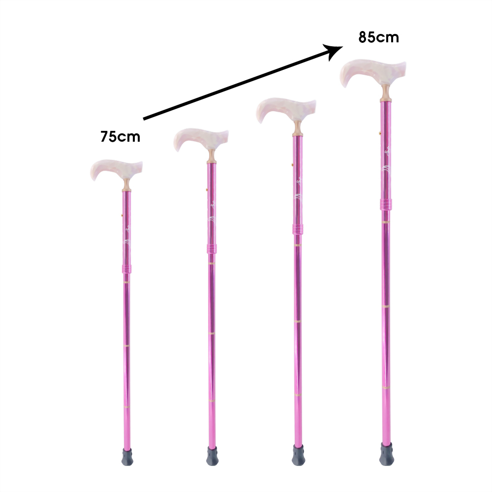 Baroque carved folding leisure cane noble purple lightweight aluminum alloy