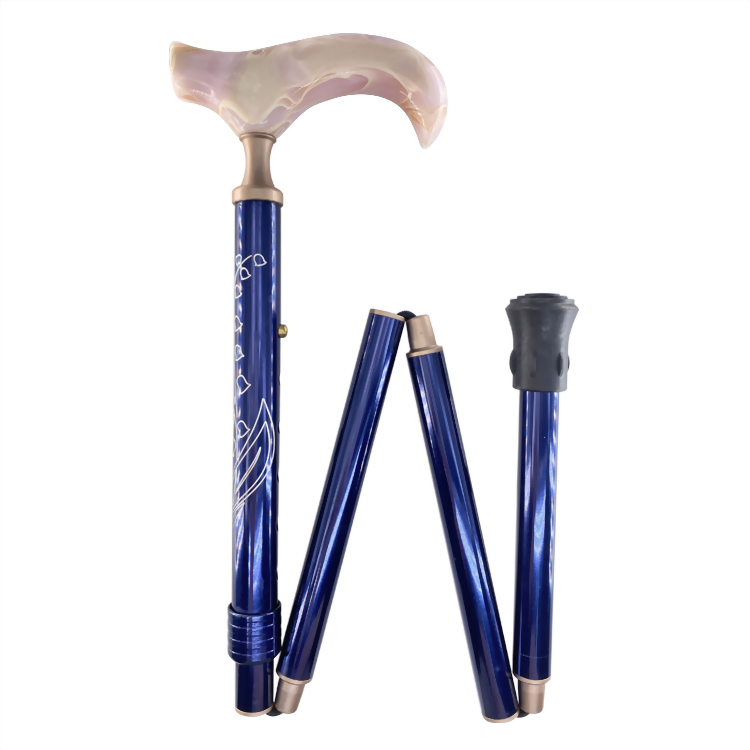 Cherry blossom carving fold Leisure Cane Noble purple Lightweight Aluminum alloy