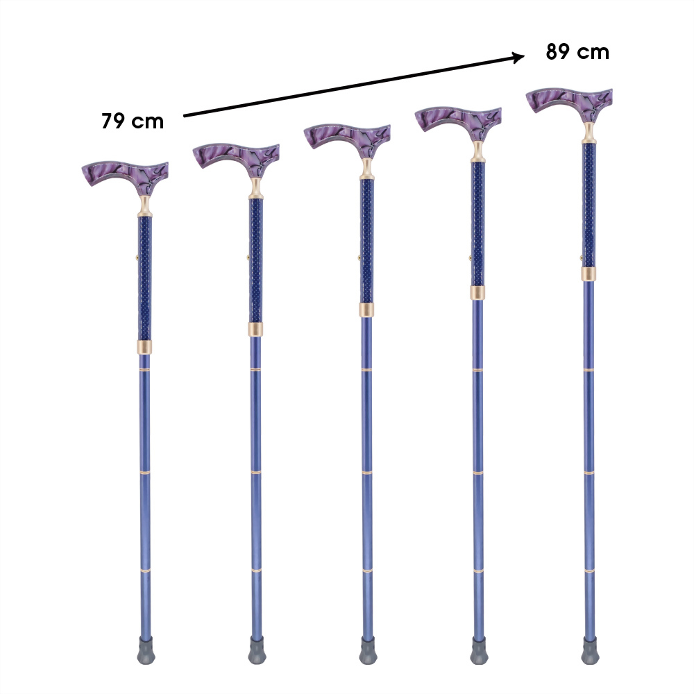 Lightweight Foldable Cane with Marble Acrylic Handle and Non-Slip Tip Elderly Care Walking Aid Product