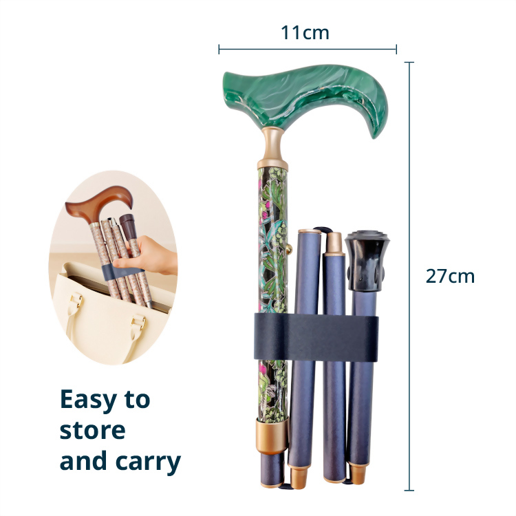 Folding Cane for Seniors with Compact Design and Adjustable Length