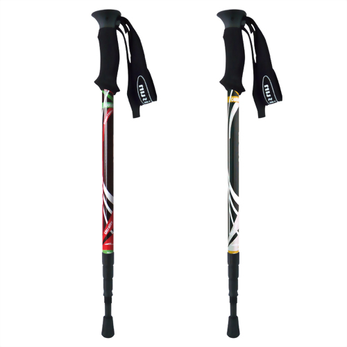 Classic 碳纖維 四段式避震登山杖 直立握把