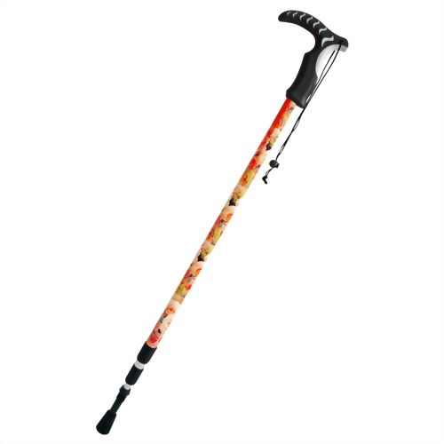 玫瑰花 三段式避震行走杖 T型握把