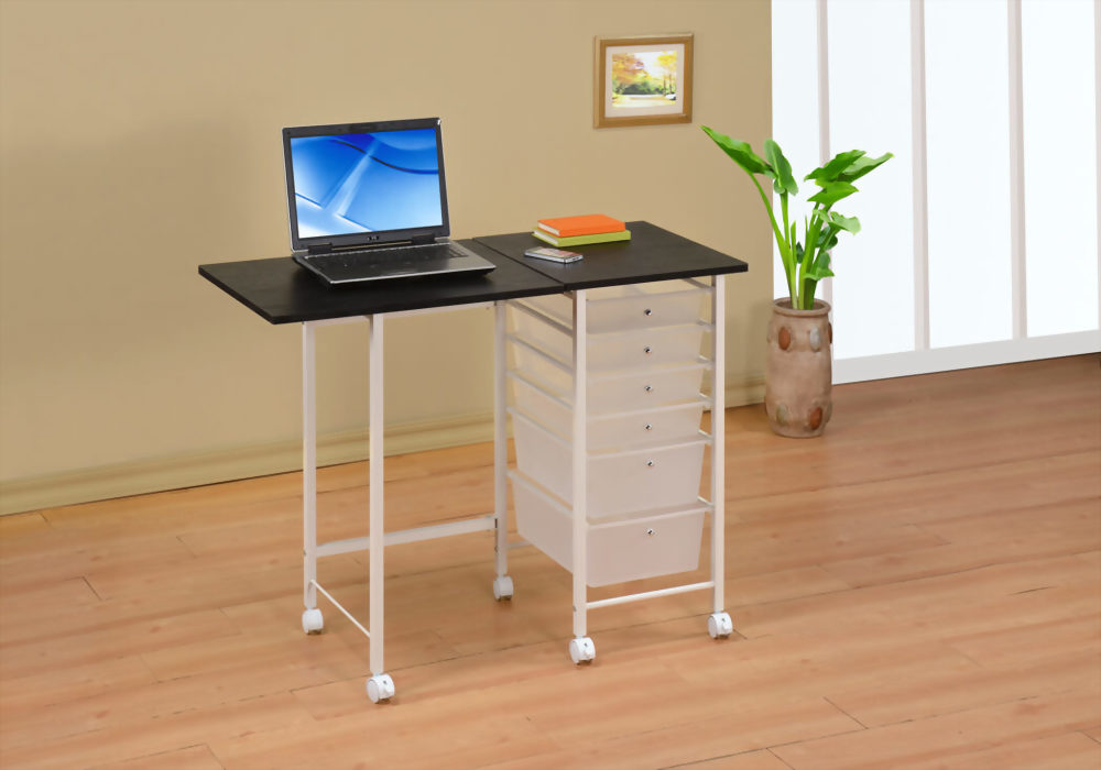 Foldable Student Desk W 4 Small Drawers