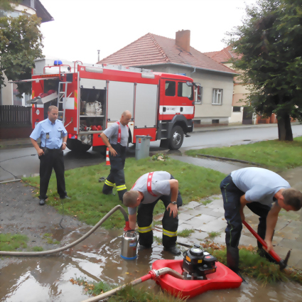 Fire brigade flood dewatering in the Czech Republic Fire brigade flood dewatering in the Czech Republic
