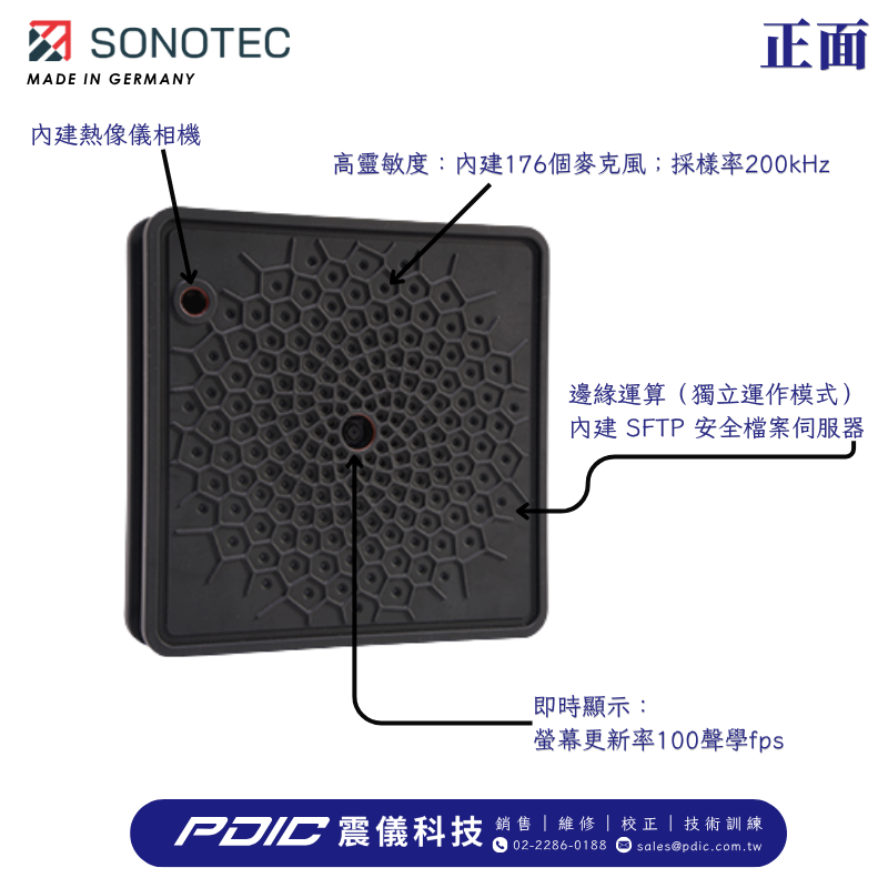 SONASCREEN&reg; Sensor 固定式超聲波感測器 正面