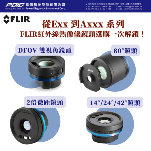 從FLIR Exx 到 Axxx系列，紅外線熱像儀鏡頭選購一次解鎖！