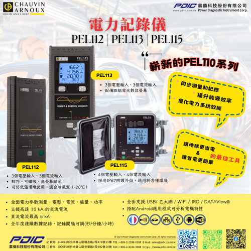 【節能‧降低成本‧永續發展】從PEL 110 系列電力記錄儀開始