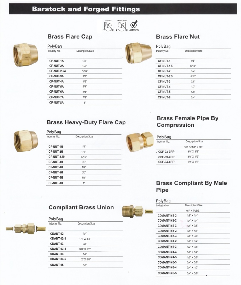 Plumbing Supplies- Plumbing Fittings, Barstock and Forged Fittings