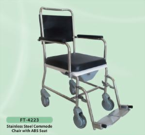 Stainless Steel Commode Chair with ABS Seat