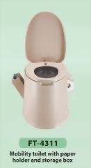 Mobility toilet with paper holder and storage box