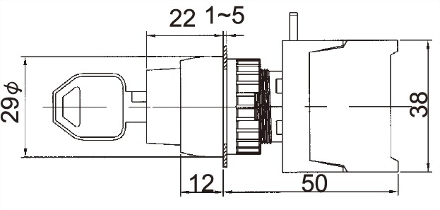 Key Selector Switches GKSR22B-2O