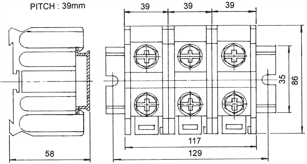 接线端子TR系列DIN导轨型 TR-200-2
