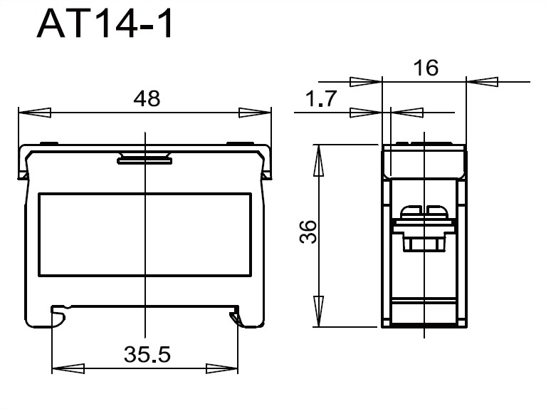 Клеммные колодки серии AT Din Rail Type AT14-1