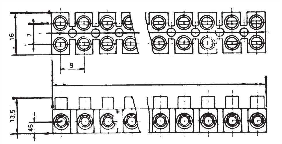 Bloques de terminales tipo H TB612