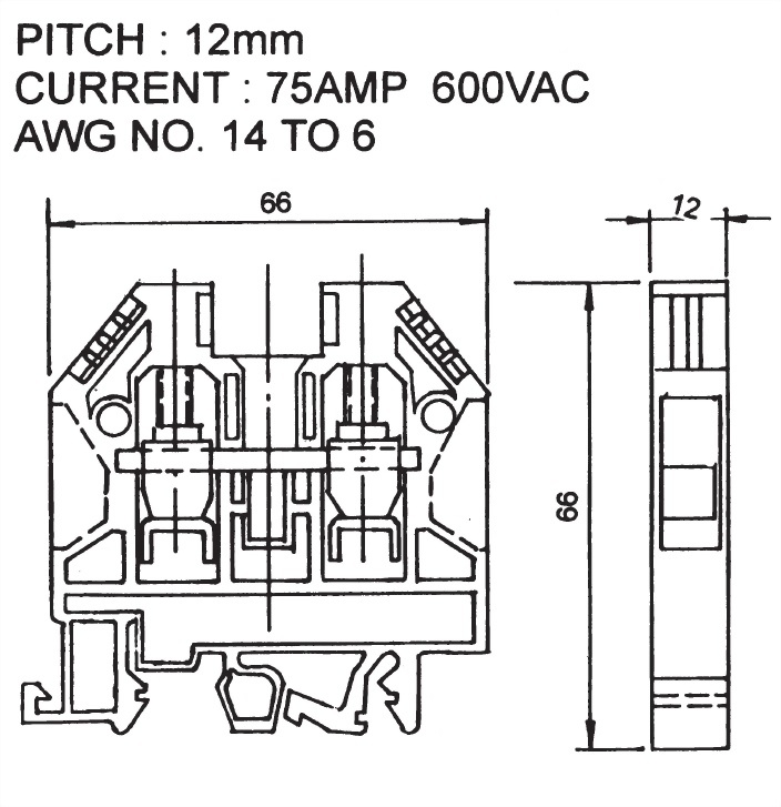 Клеммные колодки с винтовым зажимом ATB-16