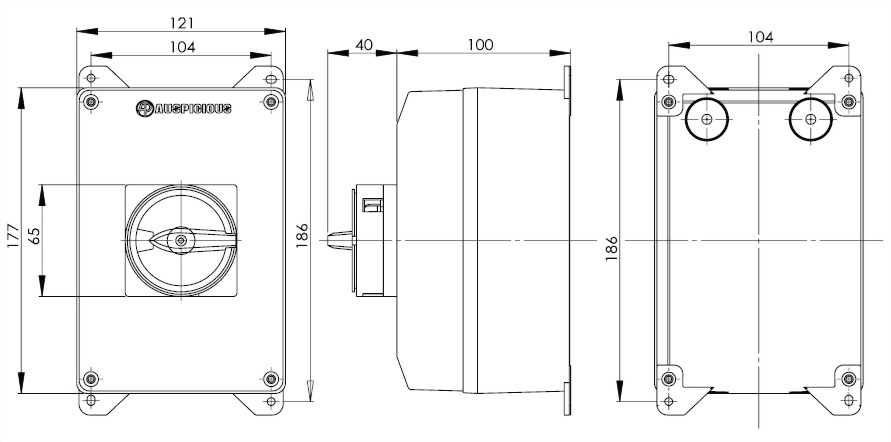 Main Switch ES2 Enclosure (Screw mounting 48mm x 48mm)