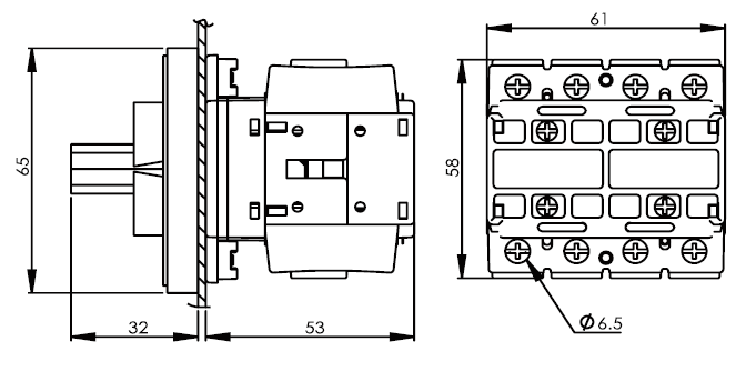 Panel Mounting Main Switch DS416-425-440-PSR 2