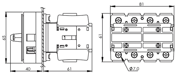 Panel Mounting Main Switch DS463-480-PR1R 2