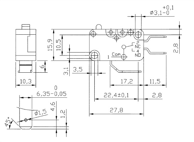 V15 Series Micro Switches V15-250-00 2