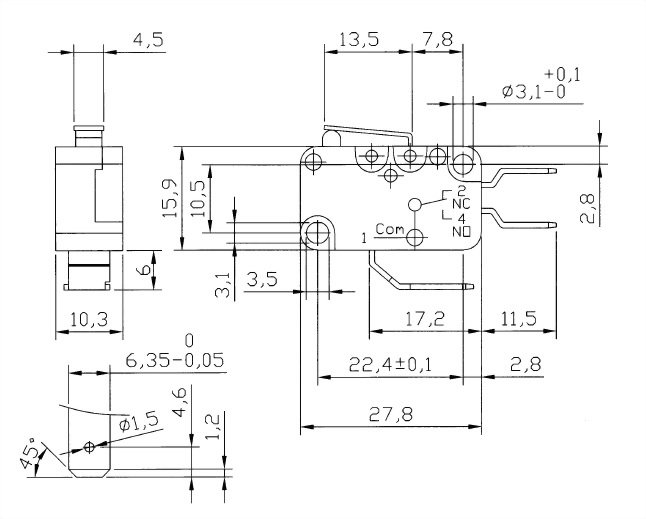 V15 Series Micro Switches V15-250-01 2