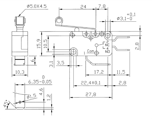 V15系列微动开关 V15-250-06 2