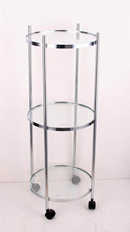 3 tier glass caddy with 4 wheels