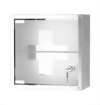 Cabinet with glass door and lock (2 shelves)