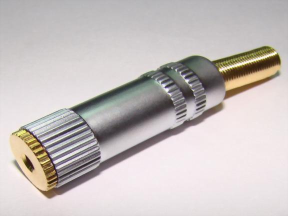 2.5mm Stereo Jack, Chrome Plated.