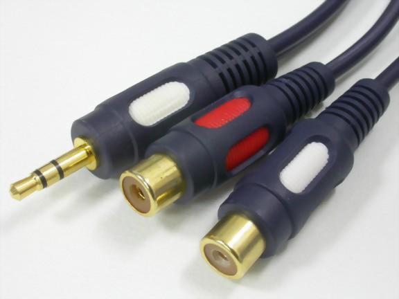 3.5MM STEREO PLUG-2XRCA PHONO JACKS