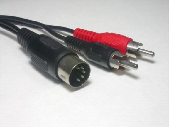 5P DIN PLUG-2XRCA PHONO PLUGS