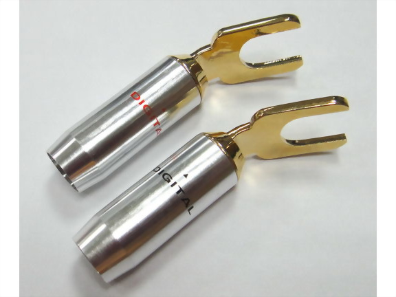 Spade Plug, Solder Type, Aluminum Handle.