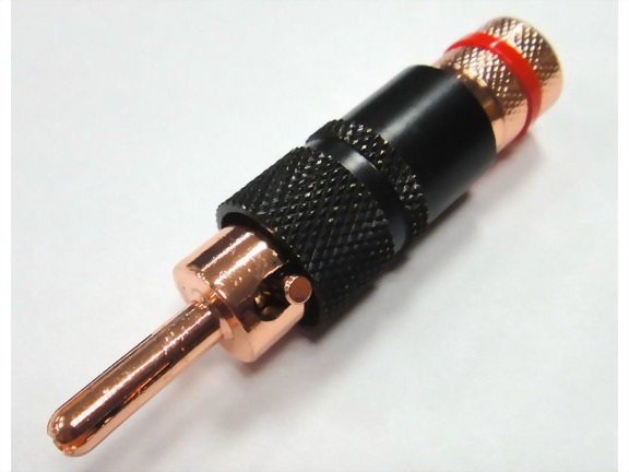 Rosy Lock-In Banana Plug, Black Handle Screw Type (Red/Black)