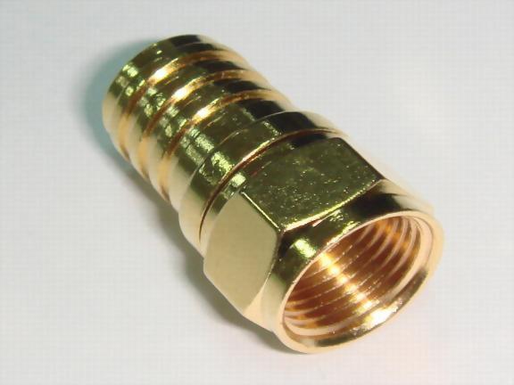 F Male Crimp Type , Gold.