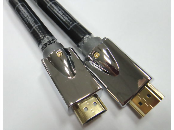 HDMI A Male to HDMI A Male, Pale Chrome Plated.