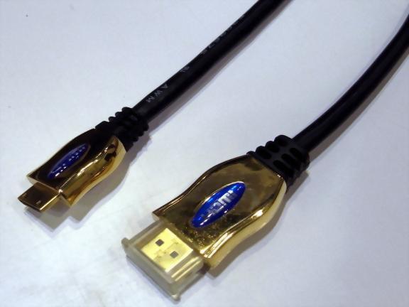 HDMI Male - Mini HDMI Male, Gold Metal Shell