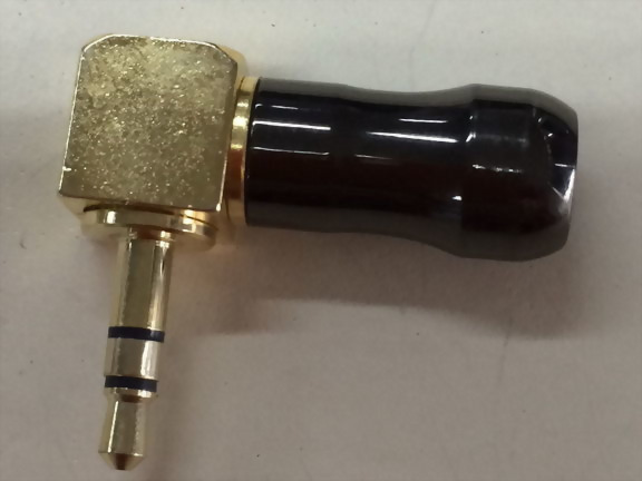 Rt. Angle 3.5mm Stereo Plug, Tin Plated-Nickel Handle