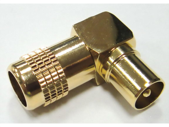 Right Angle PAL Plug, For 7, 8mm Cable, Gold Plated