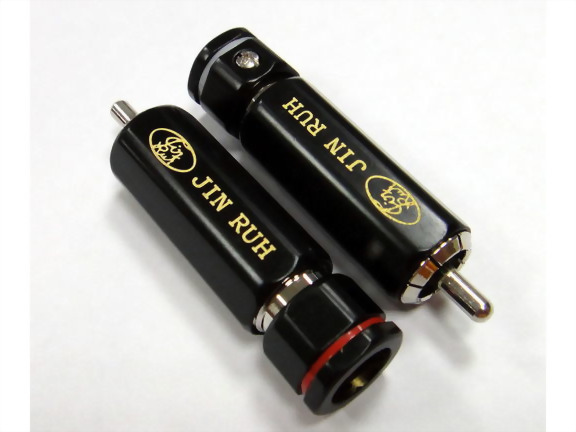RCA Plug for 8,9mm Cable, Black Handle. Ring: Red, White