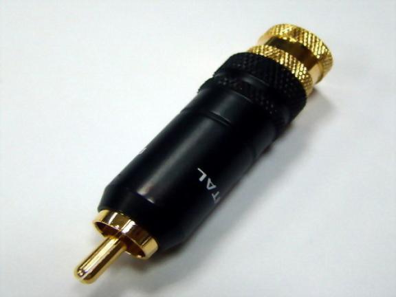 RCA Phone Plug, Black Handle For 9mm Cable