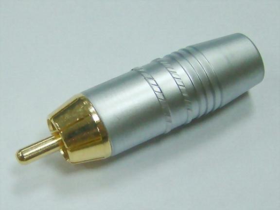 RCA Plug, Pearl Chrome Plated For 8mm Cable