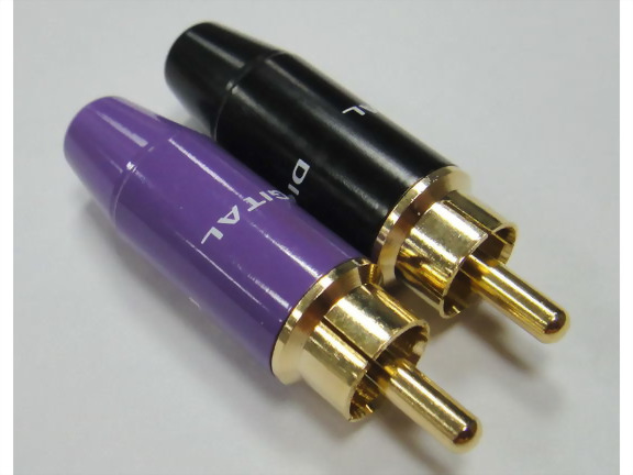 RCA Phone Plug For 5,6mm Cable Handle: Black, Purple