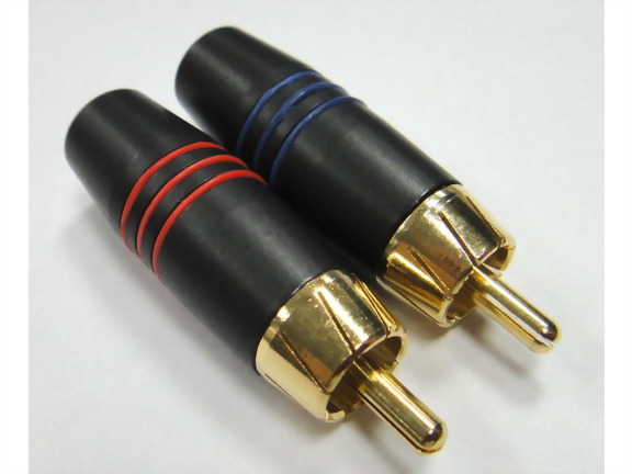 RCA Plug Black Plated, For 6.5mm Cable