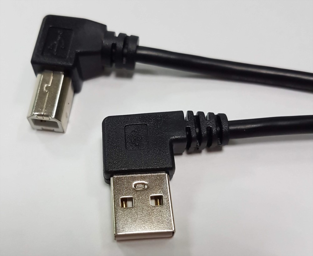 USB A Male Right Angle-USB B Male Right Angle