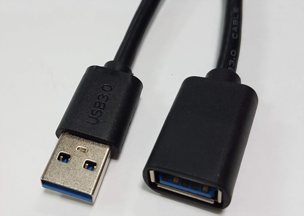 USB A Male - USB A Female, V3.0, Black