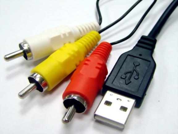 USB A Male to 3 RCA Plugs